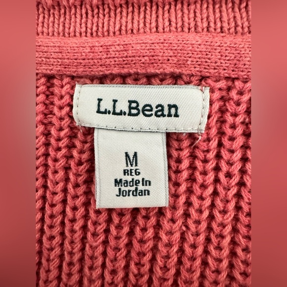 Women’s L.L Bean Mid-weight 100% Cotton Coral Textured Soft Rib Trim Sweater - Picture 4 of 7